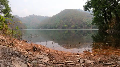 Rat point of view of calm lake in India Vídeo Stock 255708252