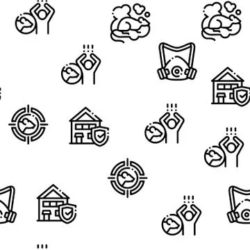 Rat Protect Seamless Pattern Vector Illustrazione stock