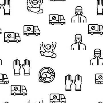 Rat Protect Seamless Pattern Vector Illustrazione stock