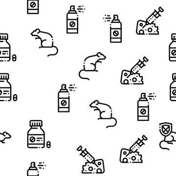 Rat Protect Seamless Pattern Vector Illustrazione stock