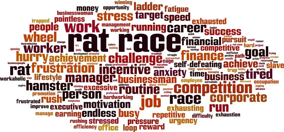 Rat race word cloud Stock Illustration