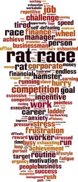 Rat race word cloud Stock Illustration
