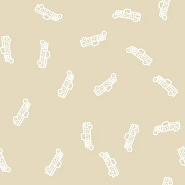 Rat rod car line vector seamless pattern Stockillustratie