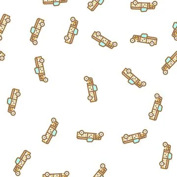 Rat rod car vector seamless pattern Illustrazione stock