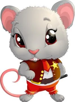 Rat sheriff character Stock Illustration