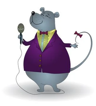 Rat singer Stock Illustration