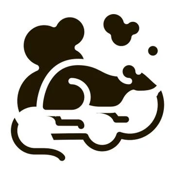 Rat in Smoke Icon Vector Glyph Illustration Illustrazione stock
