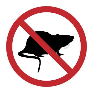 Rat stop warning sign Stock Illustration