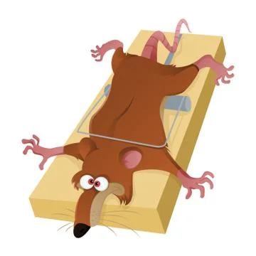 Rat in trap Stock Illustration