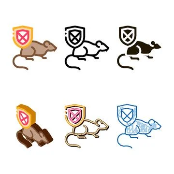 Rat variants ban icon vector outline Illustrazione stock