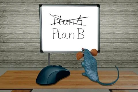 Rat watching computer screen with mouse, concept Stock Illustration