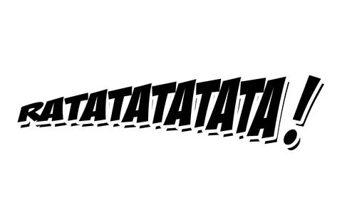 Ratatatata! Vector comic speech bubble effect. Stock Photos