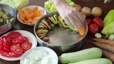 Ratatouille dish Assembling Stock Footage 319328832