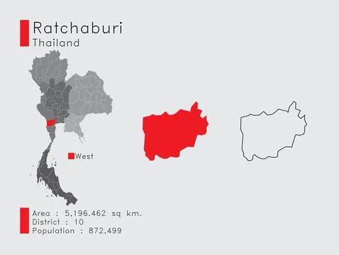 Ratchaburi Position in Thailand Stock Illustration