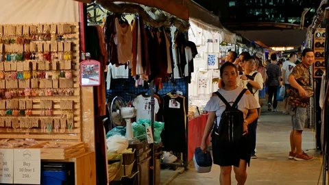Ratchada Rot Fai Train Night Market,Bangkok Thailand Vídeo Stock 120768909