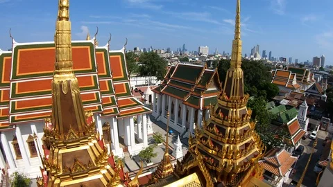 Ratchanadda Temple (Loha Prasart), Bangkok Stock Footage 106566044
