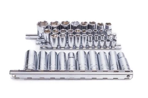 Ratchet set with interchangeable heads 스톡 사진
