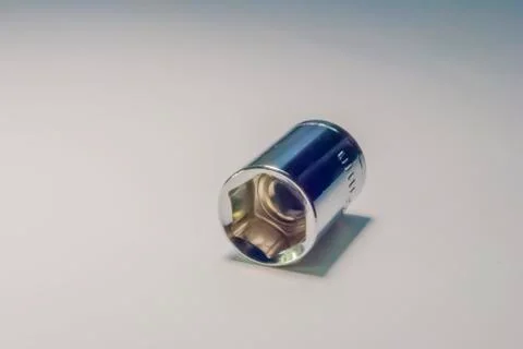 Ratchet socket on white Stock Photos