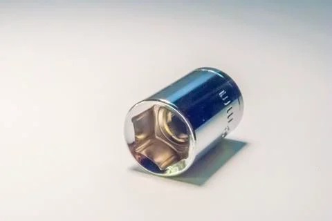 Ratchet socket on white Stock-Fotos