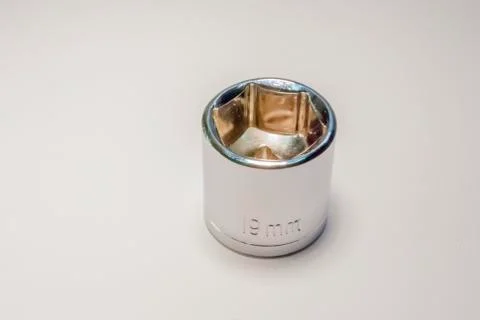 Ratchet socket on white Stock Photos