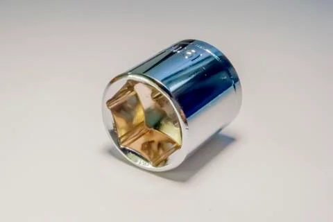 Ratchet socket on white Stock Photos