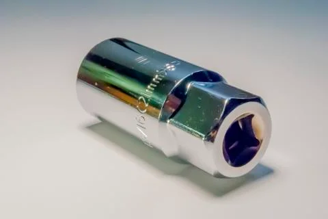 Ratchet socket on white Stock Photos