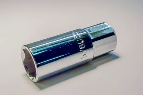 Ratchet socket on white Stock Photos