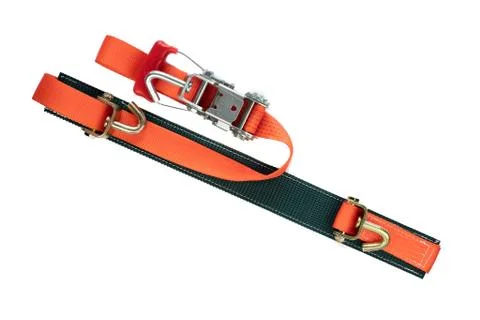 Ratchet tie down or straps for cargo - isolated on white background Stock Photos