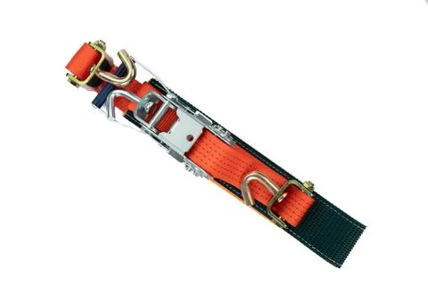 Ratchet tie down or straps for cargo - isolated on white background Stock Photos