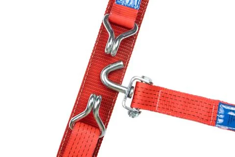 Ratchet tie down or straps for cargo Stock Photos