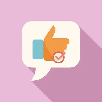 Rate chat icon flat vector. Feedback review Stock Illustration