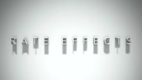 Rate effects  3D title animation white text on a white background Stock Footage 299636586