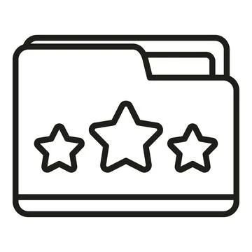 Rate folder icon outline vector. Star review Stock Illustration
