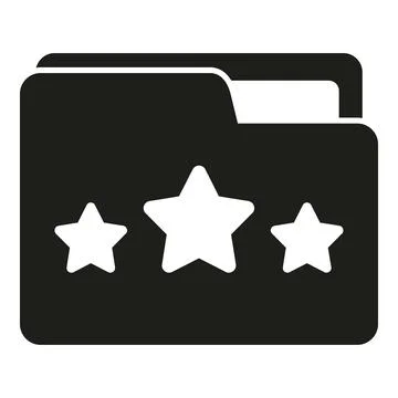 Rate folder icon simple vector. Star review Stock Illustration