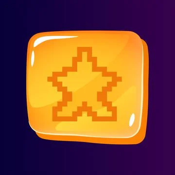Rate mark glossy ui button with pixelated icon Stock Illustration