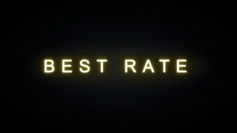 Rate neon sign glowing text animation for business finance and marketing pr.. Stock-Footage 337564331