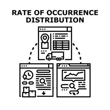 Rate of occurrence distribution data analysis concept Stock Illustration