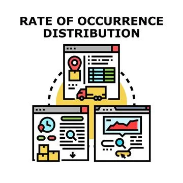 Rate of occurrence distribution data analysis concept Stock Illustration