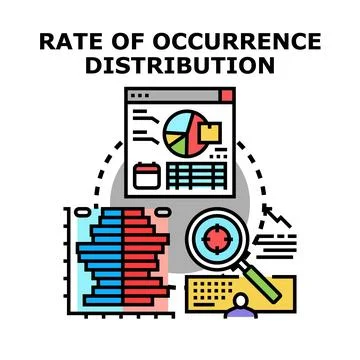 Rate of occurrence distribution data analysis strategy Stock Illustration