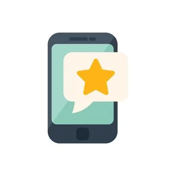 Rate phone app icon flat vector. Customer feedback Stock Illustration