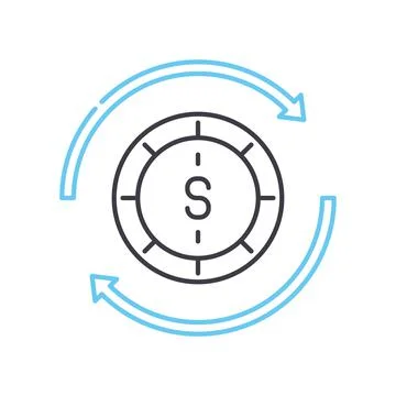 Rate of return line icon, outline symbol, vector illustration, concept sign Stock Illustration