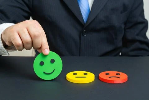 Rate as satisfactory. Mood rating as good. Good review, customer feedback, qu Stock Photos