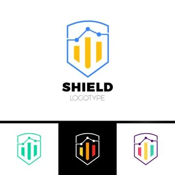 Rate Shield Secure Logo Template Design Vector Illustrazione stock