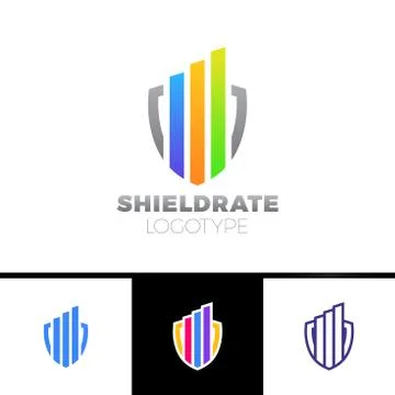 Rate Shield Secure Logo Template Design Vector Stock-Illustration