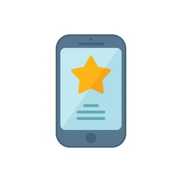 Rate smartphone icon flat vector. Promise review 스톡 일러스트