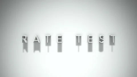 Rate test 3D title animation with shadows on a white background Stock Footage 297669424