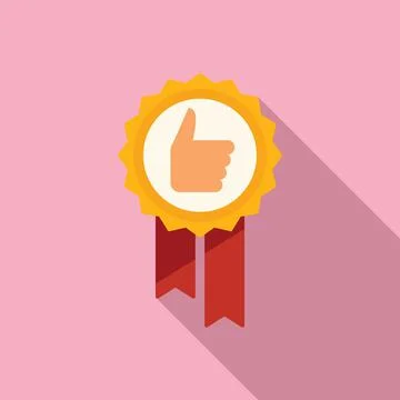 Rate thumb up icon flat vector. Customer trust Stock Illustration