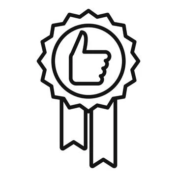 Rate thumb up icon outline vector. Customer trust Stock Illustration