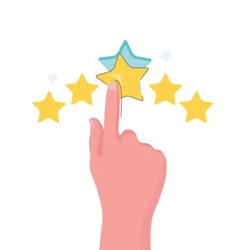 Rate us concept. Five star customer feedback review. Vector Stock Illustration