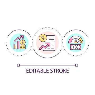 Rates growth tendency loop concept icon 스톡 일러스트